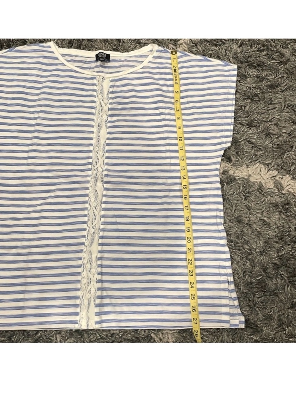 Jones New York Women’s Blue & White Stripe Tee—Unique!